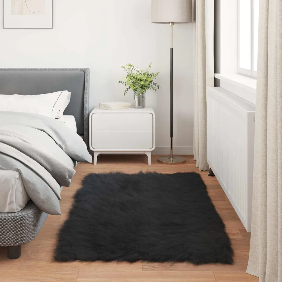 vidaXL Tapijt van imitatie TAFALLA Zwart 60 x 110 cm Polyester, foto 3