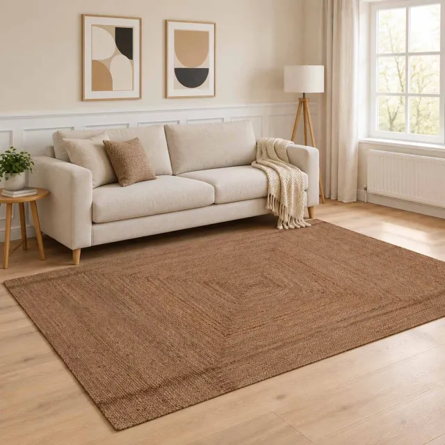 vidaXL Gebied Tapijt Grijs 200 x 290 cm Jute, foto 2