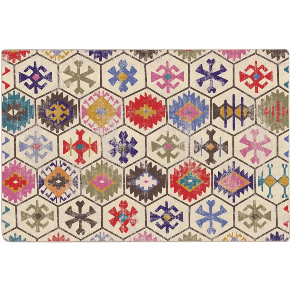 vidaXL Vloerkleed wasbaar 120x180 cm meerkleurig