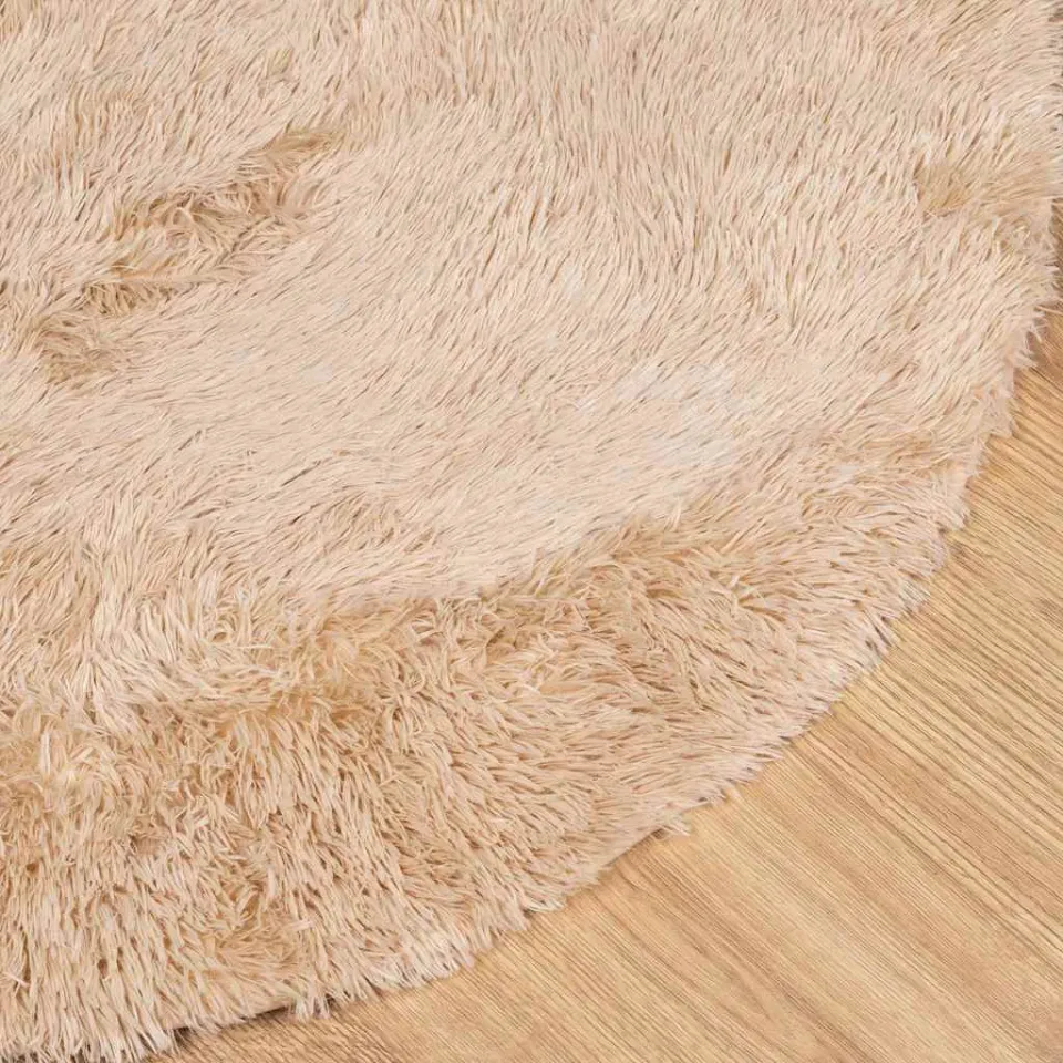 vidaXL Hoogpolig vloerkleed NAVARRA 240x240 cm polyester beige, foto 4