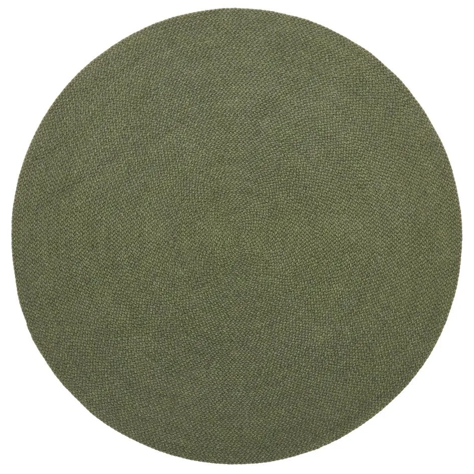 Kave Home Rond Vloerkleed 'Despas' 200cm, kleur Donkergroen