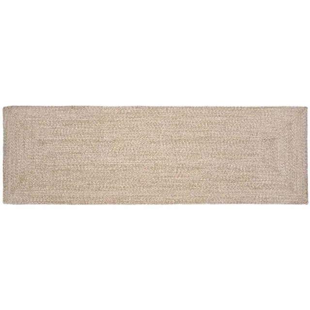 vidaXL Gebied - Tapijt - Natuurlijk - en - Wit - 80 - x - 200 - cm - Jute Natuurlijk en Wit