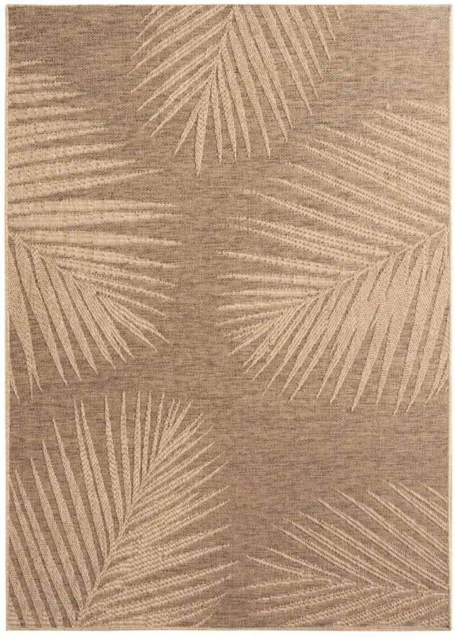 Dutch XXL Buitenkleed | Timber | Palmbladeren | Bruin | Buitentapijt | Tuintapijt