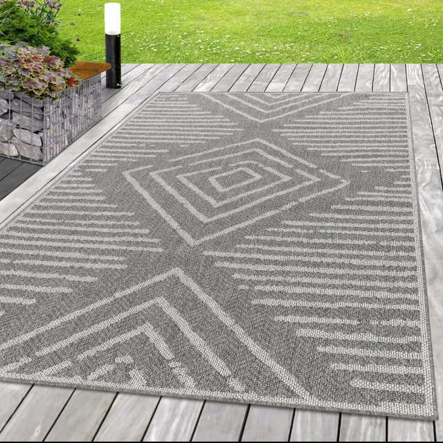 Ayyildiz Aruba Vloerkleed – Crème/Lichtgrijs – Laagpolig & Waterafstotend – Geschikt voor Binnen & Buiten – 120x170 cm