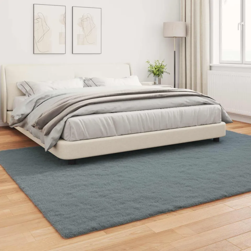 vidaXL Antislip vloerkleed van imitatie konijnenbont OLITE Antraciet, foto 3
