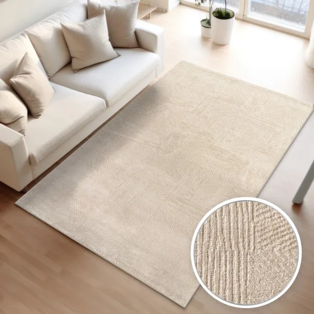 TT Home Woonkamertapijt eetkamer kortpolig boho-design Scandinavische effen kleuren boog 120 x 160 cm Rechthoek 120 x 160 cm Rechthoek Crème