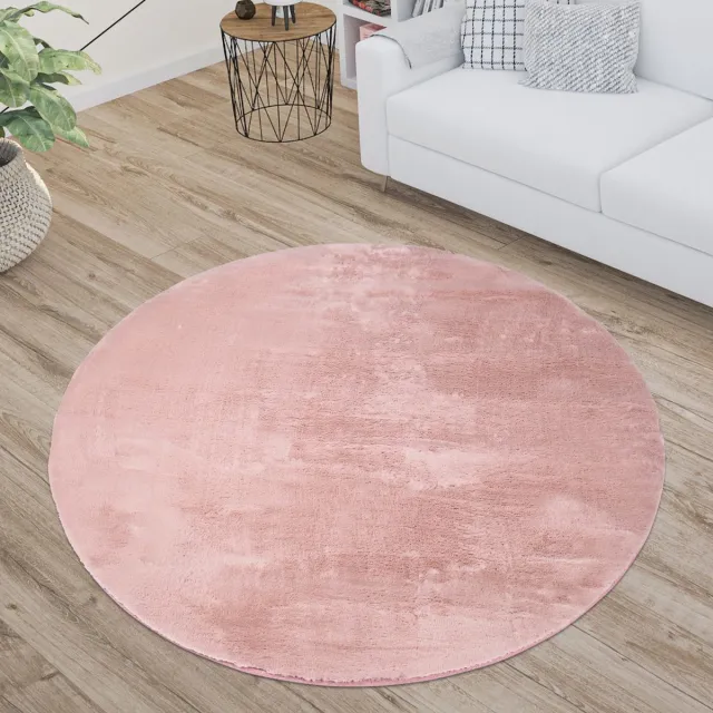 Muratap Paradise Soft Fluffy Hoogpolig Vloerkleed Roze- 120 CM Ø
