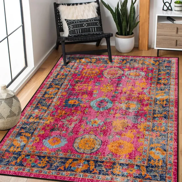 Unyqoos Stijlvol en Veilig Vintage Tapijt voor Woonkamer en Slaapkamer 140x200 cm Rood