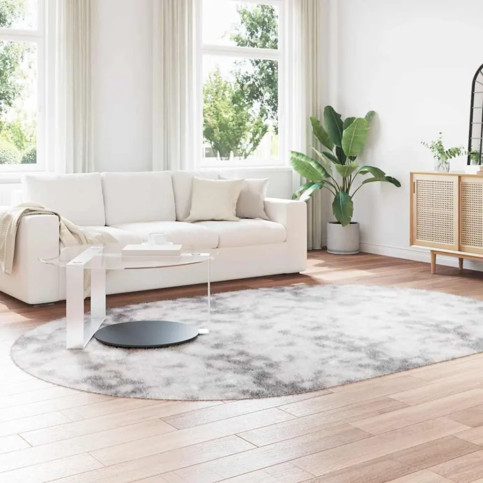 vidaXL Hoogpolig vloerkleed NAVARRA 300x200 cm polyester zilvergrijs, foto 2