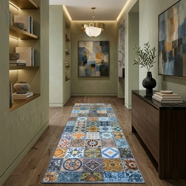 Floordirekt Tapijtloper Bonita - Modern Woonkamer Tapijt - Antislip & Easy-Care - 80 x 350 cm Veelkleurig