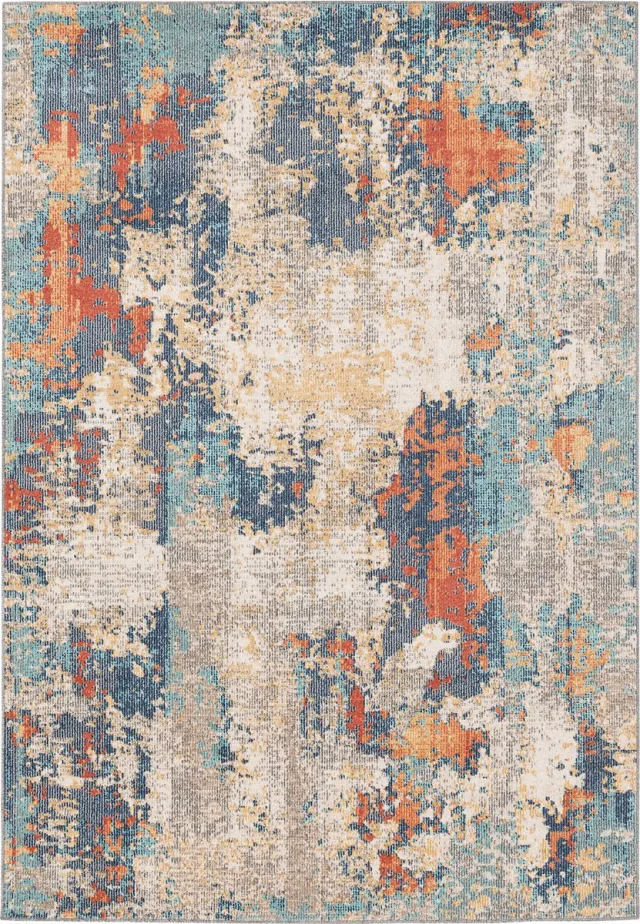 Pergamon Designer binnen- en buitenvloerkleed vintage patroon Blauwgrijs
