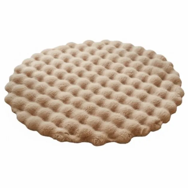 PolkaHome Cirkel Rond Vloerkleed Ø90 cm - Superzacht Modern Vloerkleed - Hoogpolig Fluffy Tapijt - Antislip Carpet voor Woonkamer, Kinderkamer & Slaapkamer (bruin)