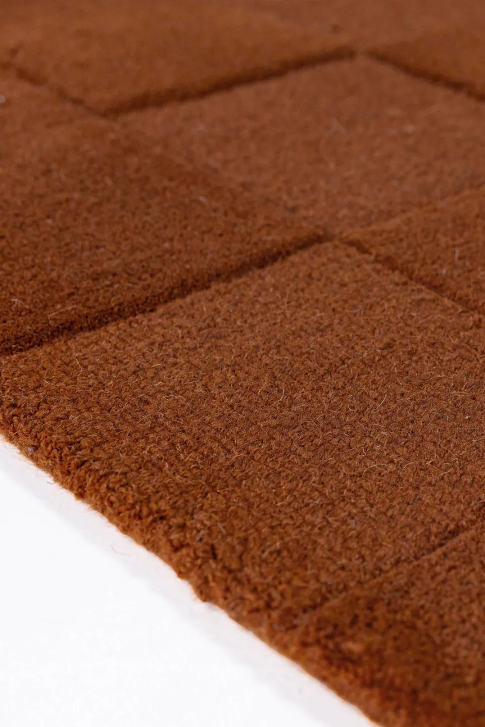 Flair Rugs Checkerboard wollen vloerkleed terra, foto 3