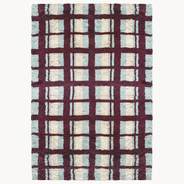 Layered Handgeweven hoogpolig wollen vloerkleed Evelina Kroon Shaggy Kleurrijk