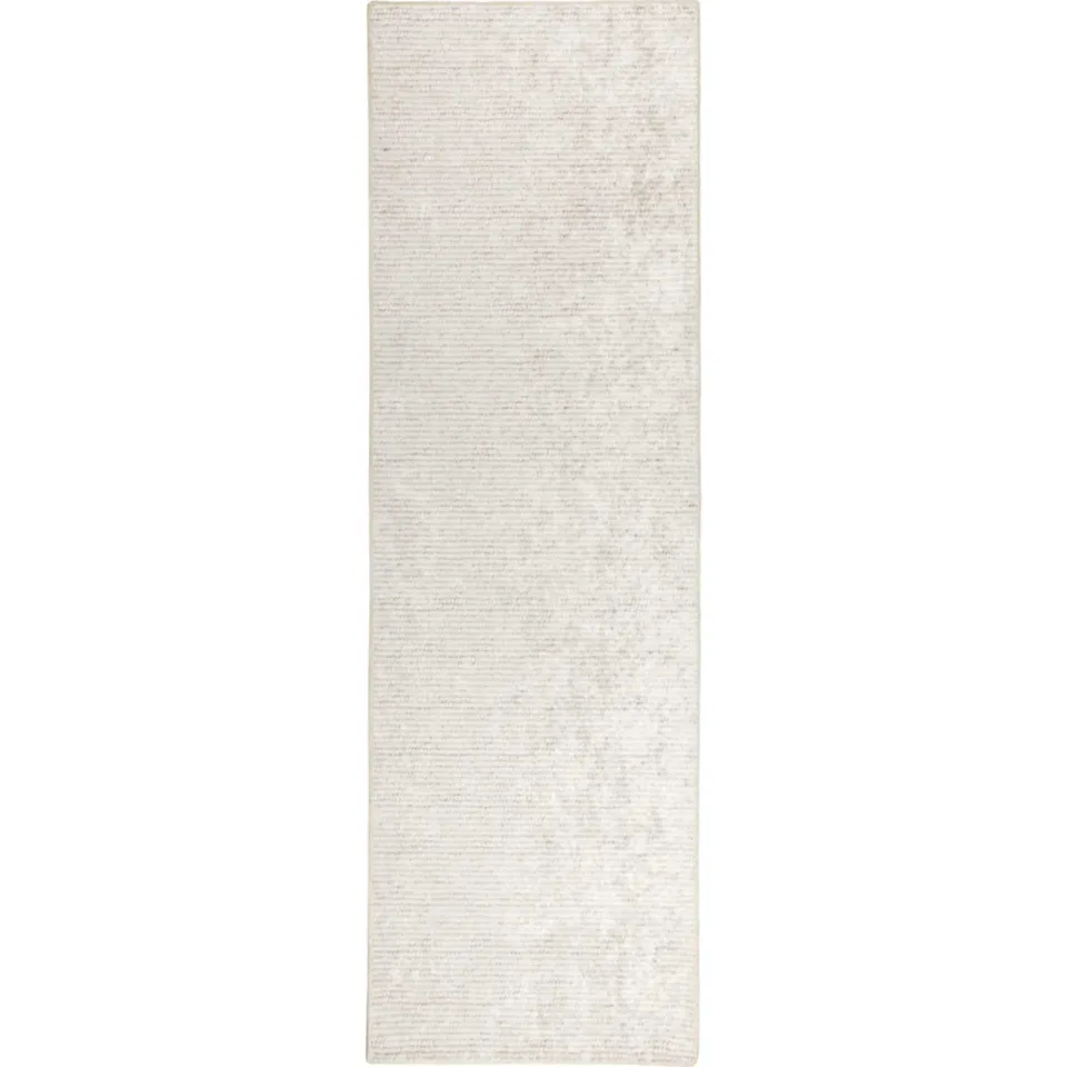 vidaXL Vloerkleed Crèmekleurig 50 x 250 cm 100% Polyester 3 mm Wasbaar