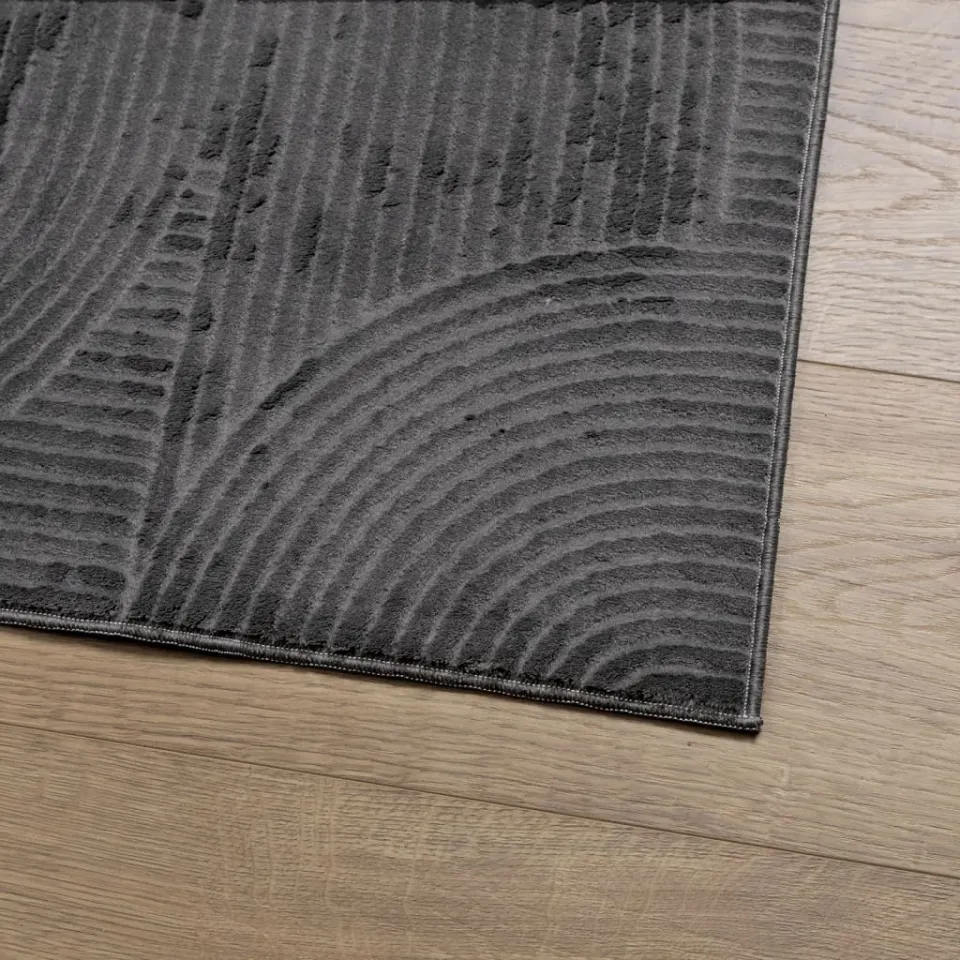 vidaXL Vloerkleed IZA laagpolig Scandinavisch 160x230 cm antraciet, foto 4