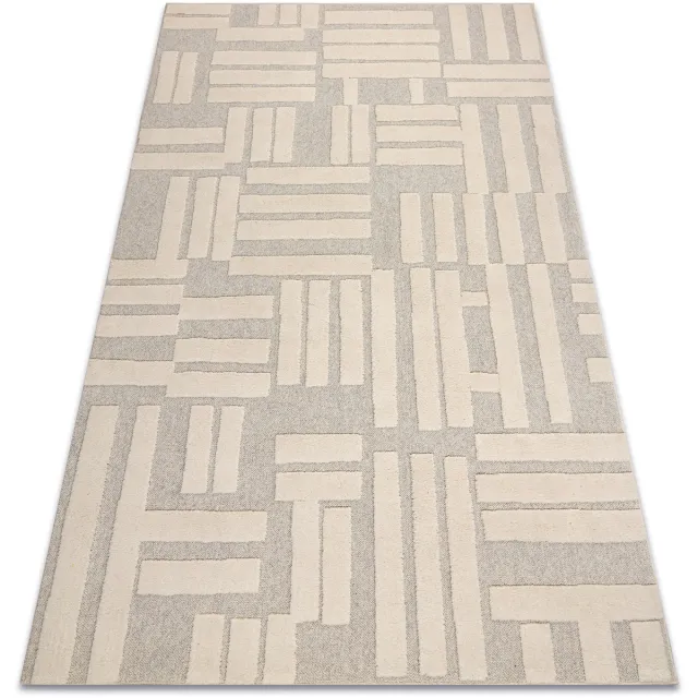RUGSX Kleden Rugsx FLUX 461.95.AE110 wollen tapijt OSTA - Geometrisch 240x340 cm Beige