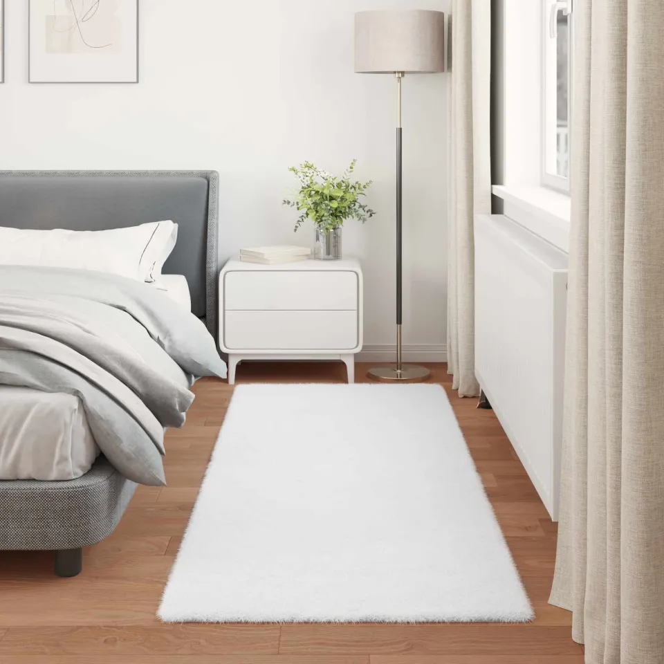 vidaXL Antislip vloerkleed van imitatie konijnenbont OLITE Wit, foto 3