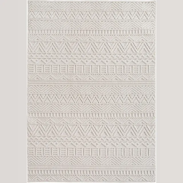 Ayyildiz Helix Boho Vloerkleed Creme 160x230 cm – Effen Laagpolig Tapijt – Modern Bohemian Design voor Woonkamer en Slaapkamer