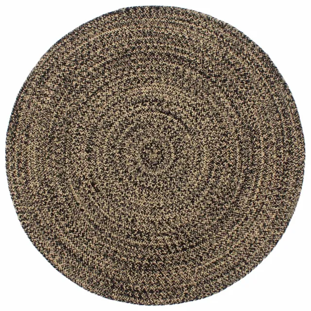 vidaXL Vloerkleed handgemaakt 210 cm jute zwart en bruin