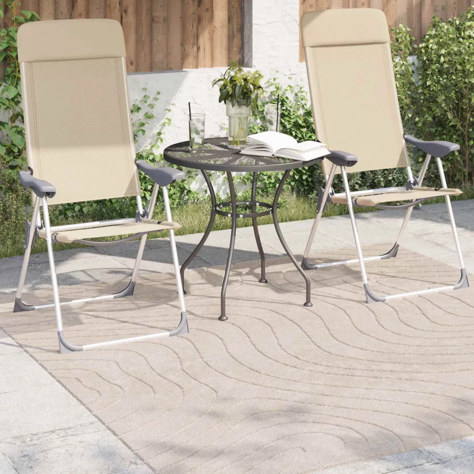 vidaXL Binnen- en buitentapijt PALMERAS Beige 200 x 200 cm Polyester, foto 3