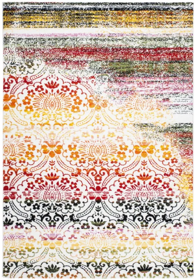 Padiro design laagpolig vloerkleed 80 x 150 cm - terracotta - modern abstract ontwerp - voor vloerverwarming - van polypropyleen en jute oranje
