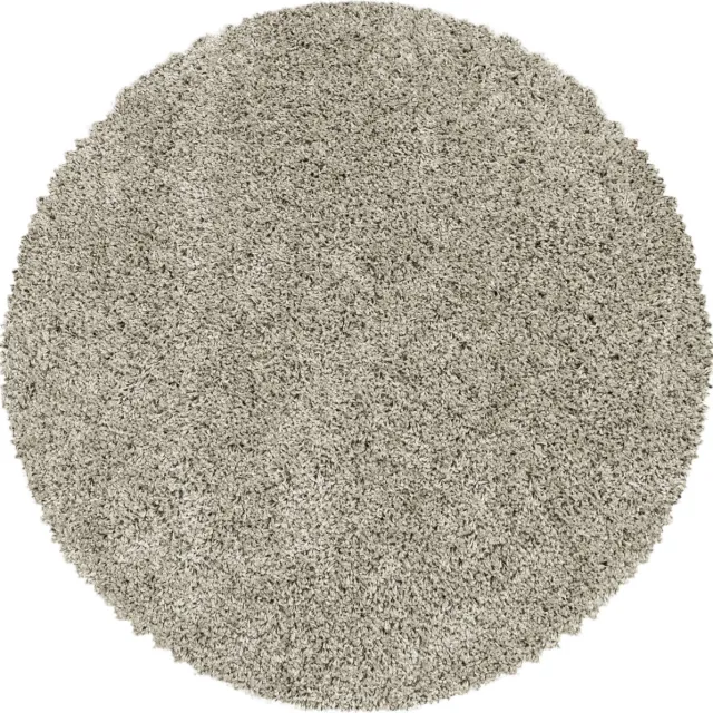 flycarpets Azure Rond Vloerkleed Beige - Effen - Hoogpolig