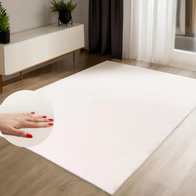 Unyqoos Zacht en onderhoudsvriendelijk vloerkleed in crèmewit voor elke ruimte Beige