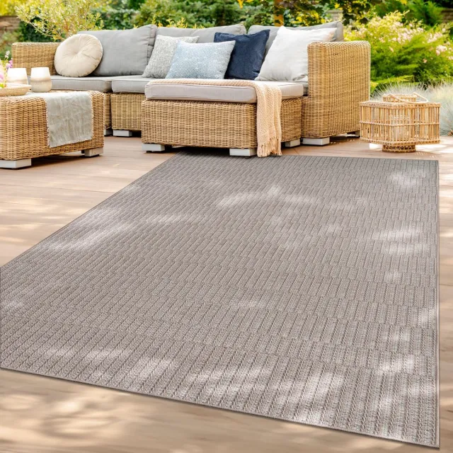 TT Home Balkon Tuin Woonkamer Boho Patroon Scandinavisch Effen Kleur Modern Rond beige, foto 2