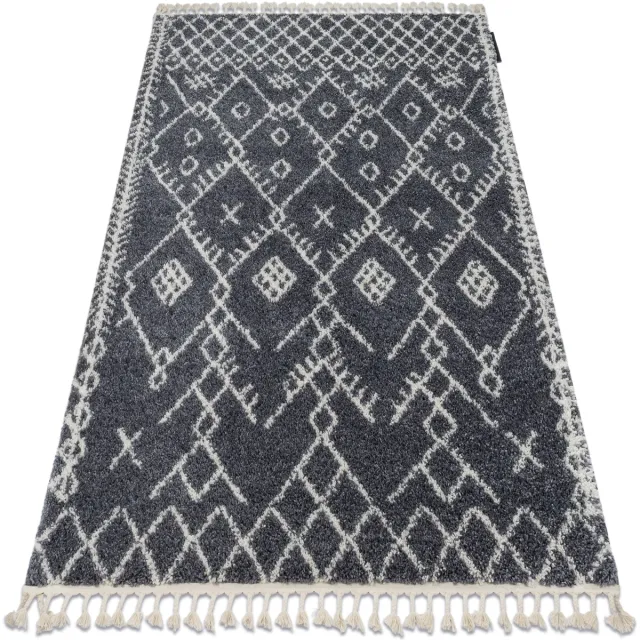 RUGSX Kleden Rugsx Tapijt BERBER TANGER B5940 grijskleuring / witrand 180x270 cm