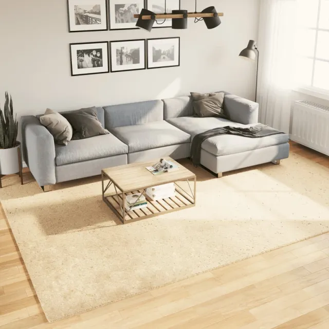 vidaXL Vloerkleed HUARTE laagpolig zacht wasbaar 240x340 cm crème, foto 2
