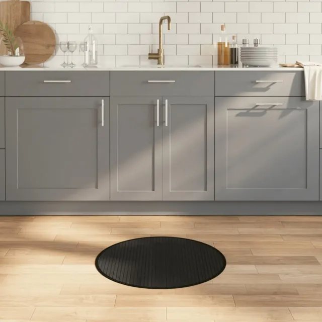 vidaXL Vloerkleed rond 60 cm bamboe zwart
