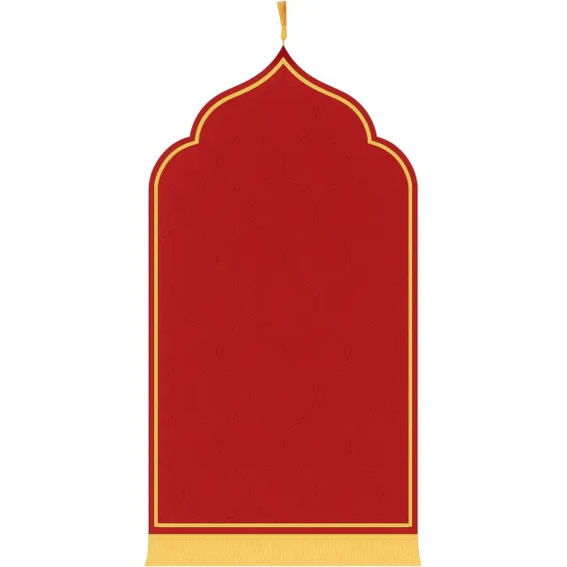 Baraka Treasures Luxe Gebedskleed - Islamitische Gebedskleed - Fluwelen Gebedskleed - Gebedsmat - Ramadan Geschenk - Sajada - Seccade - 115cm x 65cm - Rood