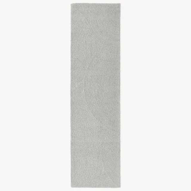 Westwing Collection Handgetuft wollen loper Eleni Grijs
