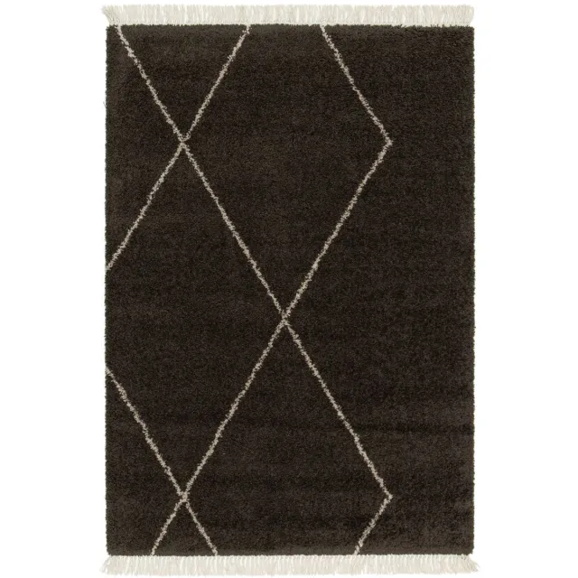 Boho&me Berber vloerkleed - Atlas Grid donkerbruin 160x230