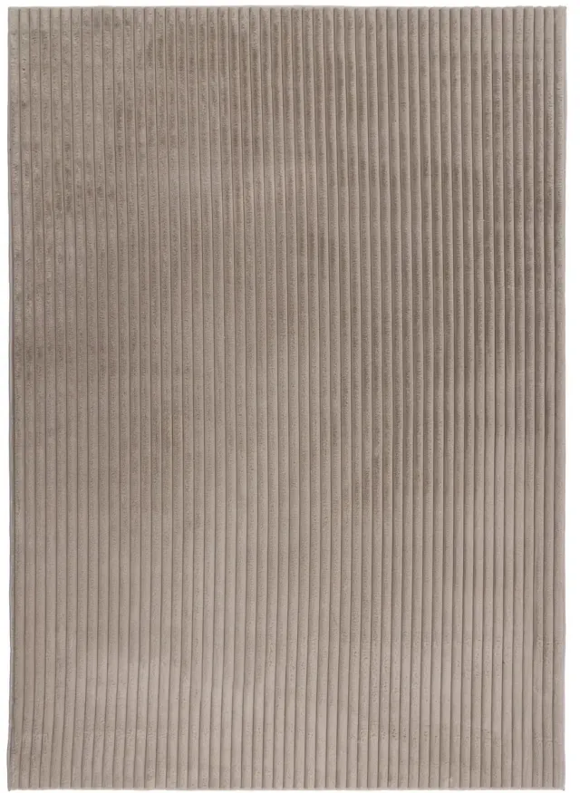 Dutch XXL Hoogpolig Vloerkleed | Tapijt | Plush | Strepen | Taupe | 80x150 cm