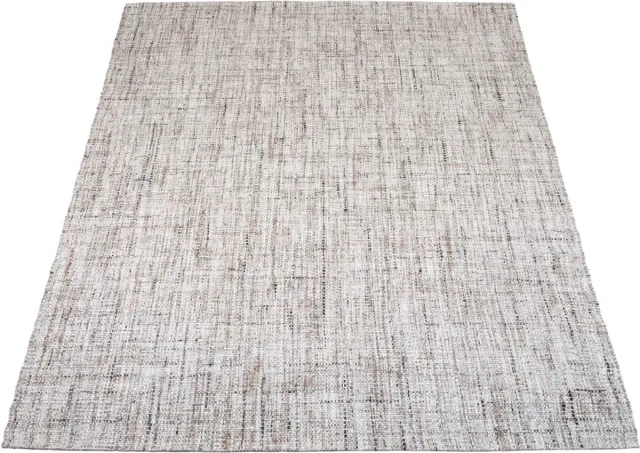 Veer Carpets Vloerkleed Cross Beige - Handgeweven Design Vloerkleed in Wolmix in Scandinavische / Japandi Stijl