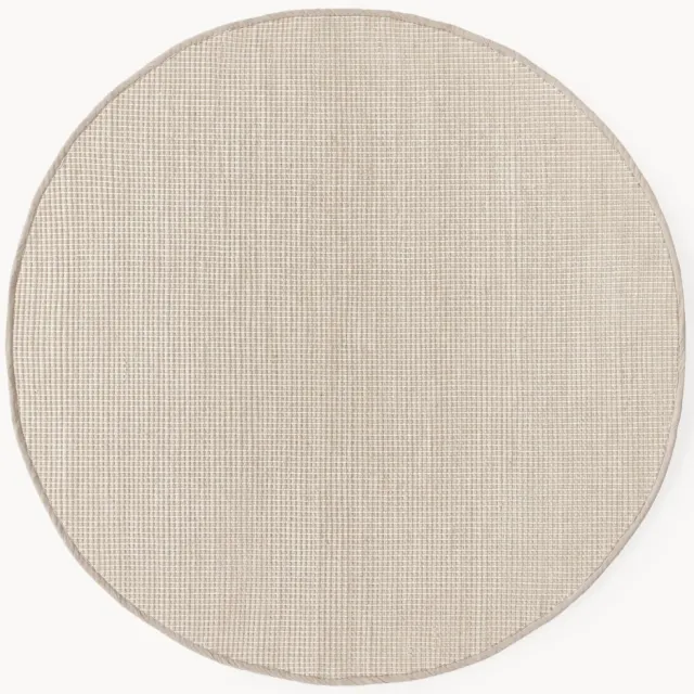 Westwing Collection Rond wollen vloerkleed Amaro, handgeweven Beige