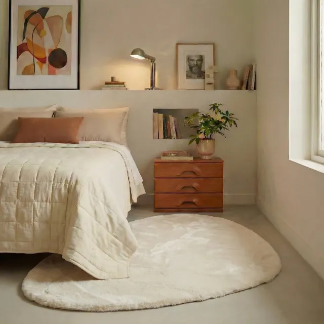 MrCarpet Organisch Hoogpolig vloerkleed Extra Zacht Fluffy - Creme 200 x 290cm Mrcarpet crème