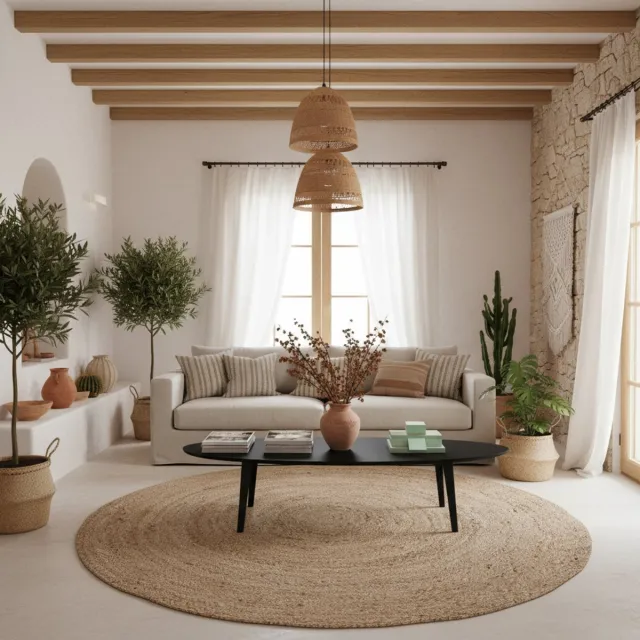 MrCarpet Rond wollen vloerkleed labyrint grijs mix 200 rond Mrcarpet