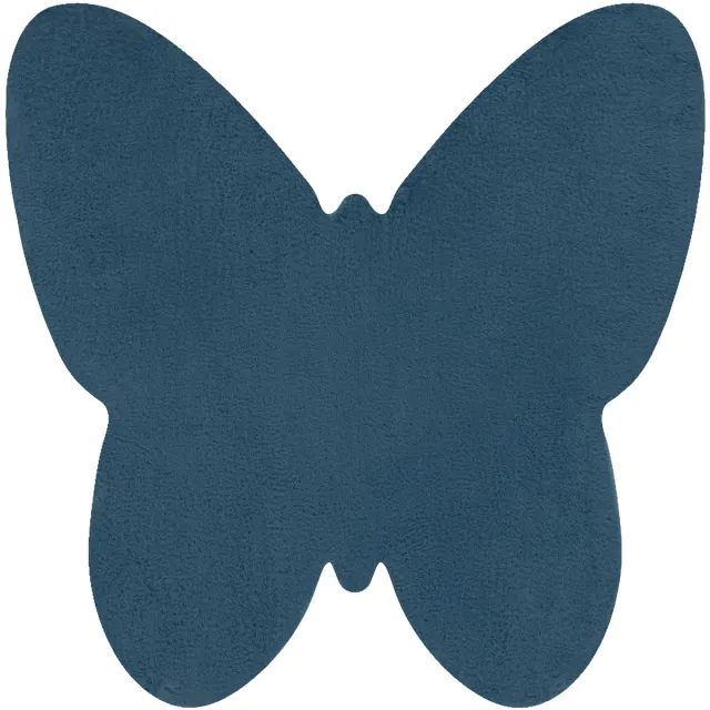 RUGSX Kleden Rugsx Modern wastapijt SHAPE 3150 Vlinder shaggy - 80x80 cm Blauw