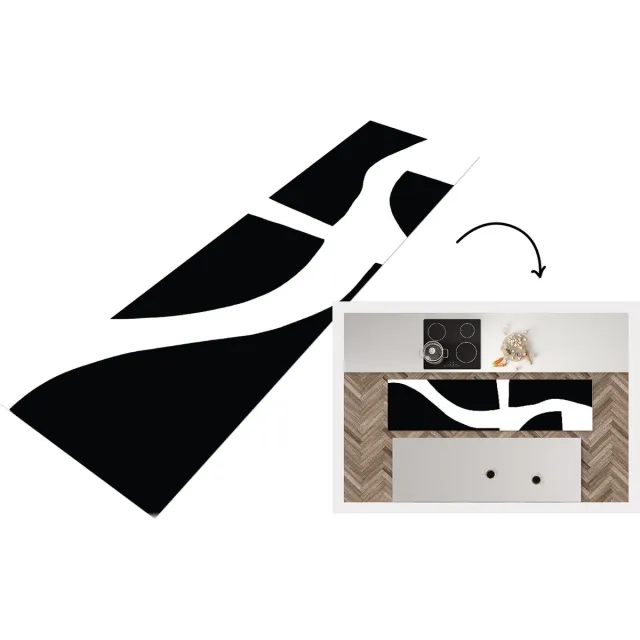 KitchenYeah Keukenloper - Loper keuken - Abstract - Minimalisme - Design - Keukenloper vinyl Multicolor