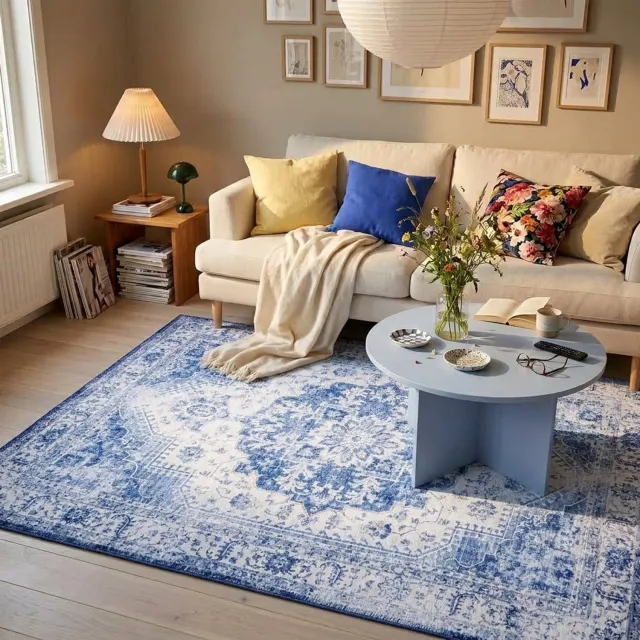 Fraai Vintage vloerkleed - Lago Blauw | Hoge kwaliteit - 270x370cm