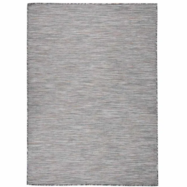 vidaXL Buitenkleed platgeweven 200x280 cm bruin en blauw Zwart