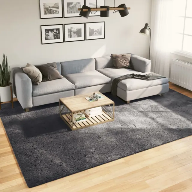 vidaXL Vloerkleed HUARTE laagpolig zacht wasbaar 240x340 cm antraciet, foto 2