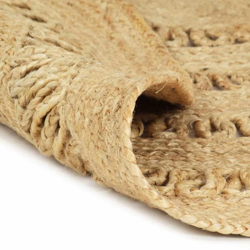 vidaXL Vloerkleed handgemaakt 120 cm gevlochten jute bruin, foto 2