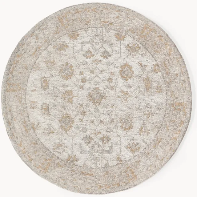 Westwing Collection Rond handgeweven chenille vloerkleed Loire Beige