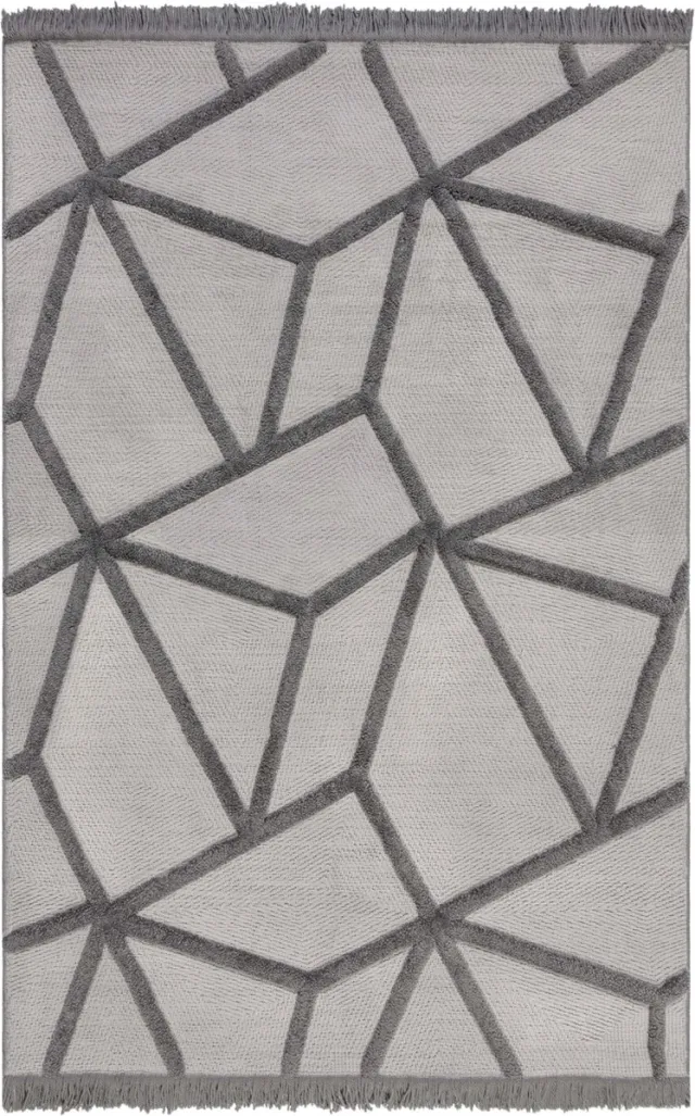 Shoulman Wonen Flair Rugs Yasmin - Vloerkleed 160x230 CM - Laagpolig - 3D - Grijs - Tapijten Woonkamer