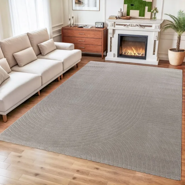 Muratap Vivant Japandi Art - Vloerkleed Laagpolig Effen - Beige- 140x200 CM Creme