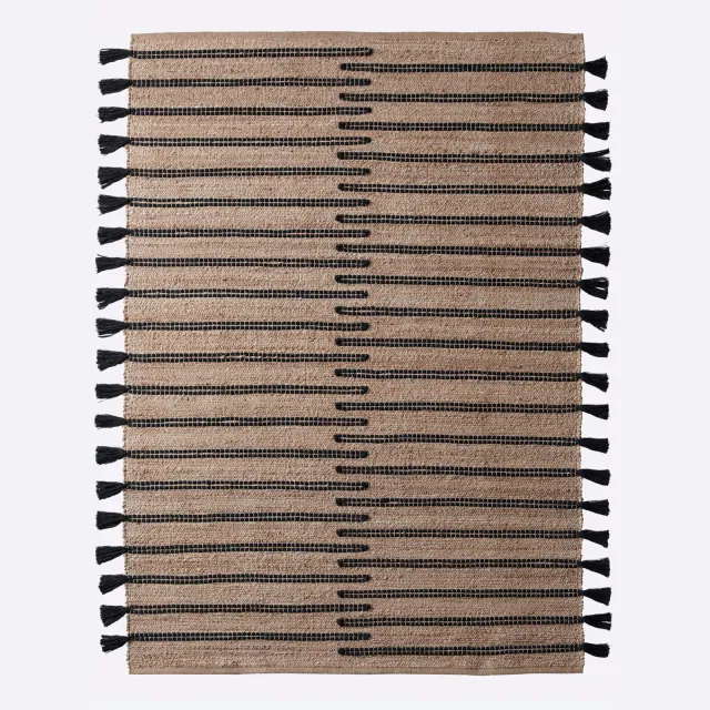 vloerkleed jute naturel zwart naturel/zwart